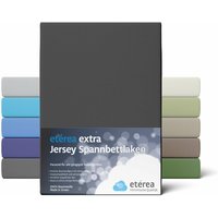 Etérea - Extra Jersey Spannbettlaken Schwarz 180x200 - 200x220 cm - Schwarz von ETÉREA
