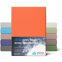 Etérea - Extra Jersey Topper Spannbettlaken 140x200 - 160x220 cm Orange - Orange von ETÉREA