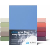 Extra Jersey Topper Spannbettlaken 180x200 - 200x220 cm Hellblau - Hellblau - Etérea von ETÉREA