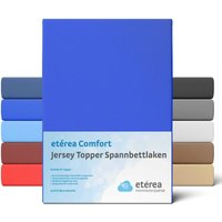 Etérea - Jersey Topper Spannbettlaken, 180x200 - 200x200 cm Blau - Blau von ETÉREA