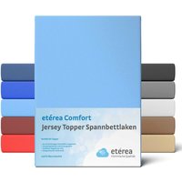 Etérea - Jersey Topper Spannbettlaken, 200x200 - 200x220 cm Hellblau - Hellblau von ETÉREA