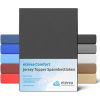 etérea Jersey Topper Spannbettlaken, 200x200 - 200x220 cm Schwarz - Schwarz von ETÉREA