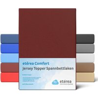 etérea Jersey Topper Spannbettlaken, 90x200 - 100x200 cm Bordeaux - Bordeaux von ETÉREA