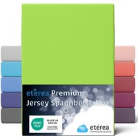 Etérea - Premium Jersey Spannbettlaken Apfelgrün 180x200 - 200x200 cm - Apfelgrün von ETÉREA