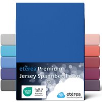 Etérea - Premium Jersey Spannbettlaken Blau 180x200 - 200x200 cm - Blau von ETÉREA