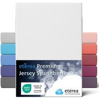 etérea Premium Jersey Spannbettlaken Weiss 180x200 - 200x200 cm - Weiss von ETÉREA