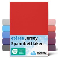 Etérea - Comfort Jersey Spannbettlaken Rot 140x200 cm - 160x200 cm - Rot von ETÉREA