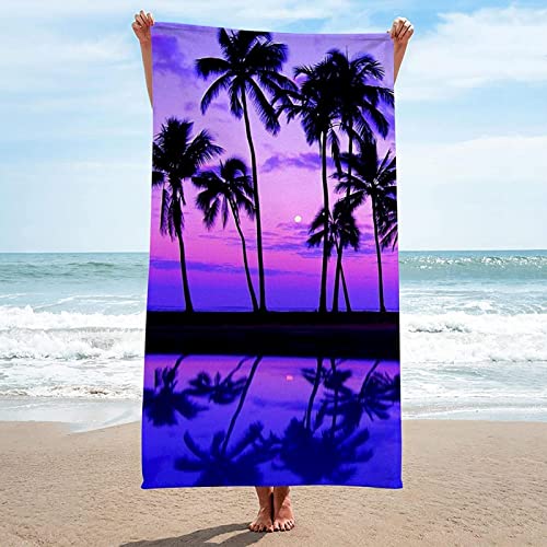 ETERIO 3D Palme Strandtuch Groß 100x200, Tropisch Badetuch Mikrofaser Handtücher, Strandhandtuch SchnellTrocknend Badehandtuch, Saunatuch, Handtuch, Damen, Herren, Strandtücher, Badetücher von ETERIO