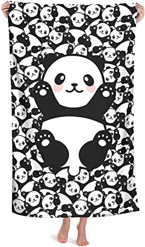 ETERIO 3D Tier Strandtuch Groß 70x140, Panda Badetuch Mikrofaser Handtücher, Strandhandtuch SchnellTrocknend Badehandtuch, Saunatuch, Handtuch, Damen, Herren, Strandtücher, Badetücher von ETERIO