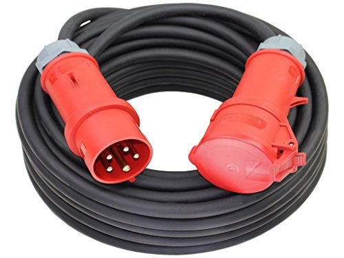 CEE Starkstromkabel 400V 16A 5x1,5mm² H07RN-F mit MENNEKES Phasenwender Stecker und Kupplung -40m- von ETF