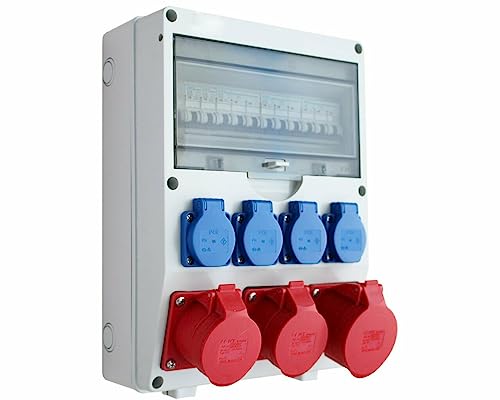 Wandverteiler Baustromverteiler 1x32A CEE / 2x16A CEE / 4x230V mit Leitungsschutzschaltern EL1-2 von ETF