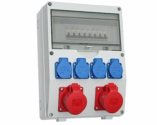 Wandverteiler Baustromverteiler 2x16A CEE / 4x230V mit Leitungsschutzschaltern EL4 von ETF