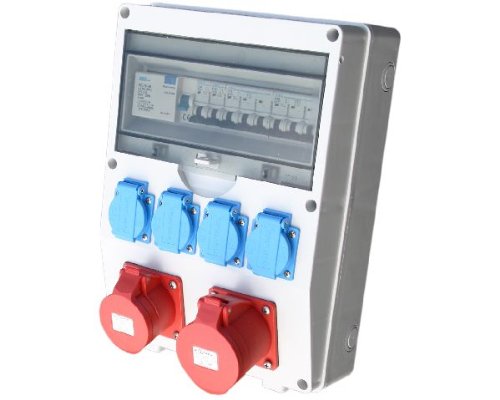 Wandverteiler CEE + 1x16A + 1x32A + 4x230V FI Stromverteiler Baustromverteiler Feuchtraumverteiler Komplett AWVT8 Wandverteiler CEE + 1x16A + 1x32A + 4x230V FI Stromverteiler Baustromverteiler Feuchtraumverteiler Komplett AWVT8 von ETF