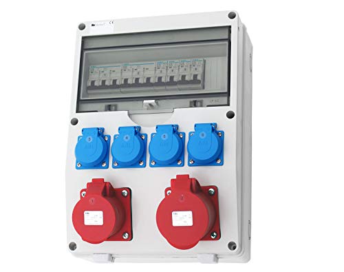 Wandverteiler CEE + 1x16A + 1x32A + 4x230V Stromverteiler Baustromverteiler Feuchtraumverteiler Komplett AWVT6 Wandverteiler CEE + 1x16A + 1x32A + 4x230V Stromverteiler Baustromverteiler Feuchtraumverteiler Komplett AWVT6 von ETF
