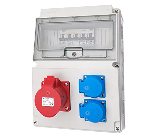 Wandverteiler CEE 1x16A und 2x230V Baustromverteiler Komplett mit Leitungsschutzschalter (Modell 2) von ETF