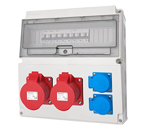 Wandverteiler CEE 2x16A und 2x230V Baustromverteiler Komplett mit Leitungsschutzschalter (Modell 11) von ETF