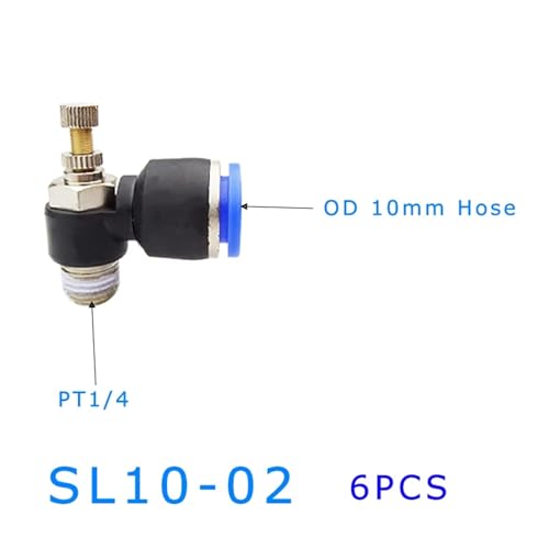 6 Stücke SL 1/8'' 1/4 "3/8" Zylinder Controller Druck Relief Ventil Luft Schlauch Anschluss Regler(6PCS SL10-02) von ETFLURZPP