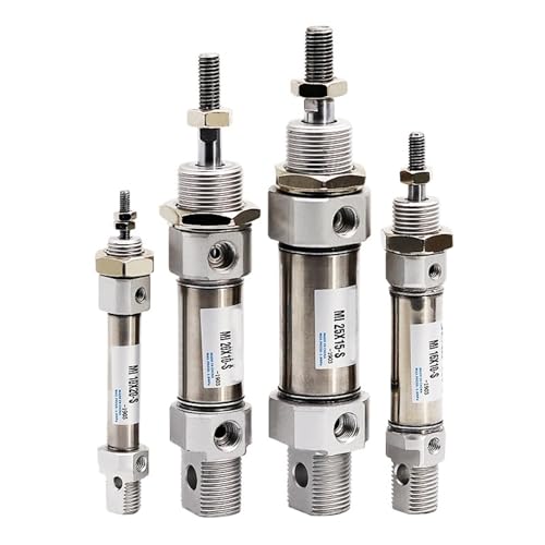 MI10/12/16/20/25 Kleiner Pneumatischer Zylinderkolben 10 Mm Bis 150 Mm Hub Edelstahl Double Action Mini Zylinder(Storke 125) von ETFLURZPP