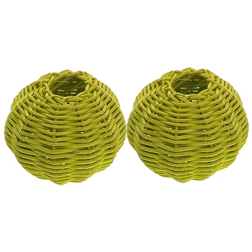 ETHZZLE 1 Satz Rattan Lampenschirm Handgewebte Deko Für Tischlampe Und Stehlampe Diy Lampen Zubehör Sanftgrün Staubschutz Einfache Montage Für Wohnzimmer Und Schlafzimmer 2 Stück von ETHZZLE
