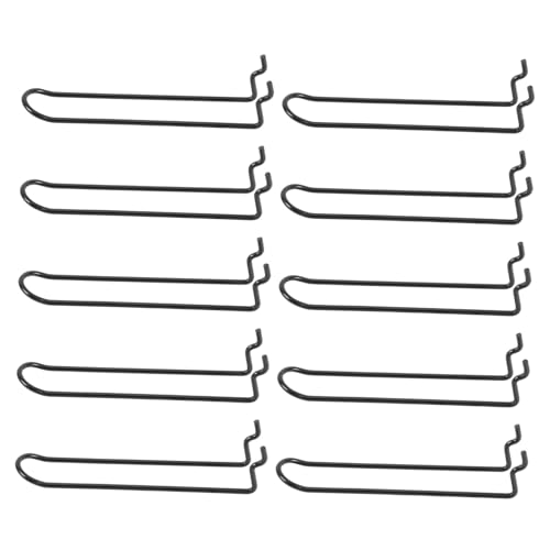 ETHZZLE 10 Stück Teiliges Edelstahl Pegboard haken Doppelter Draht Robuste Lochwandhaken zur Werkzeug Zubehöraufbewahrung Einfache Montage Kompatibel für Werkstatt Laden und Supermarkt von ETHZZLE