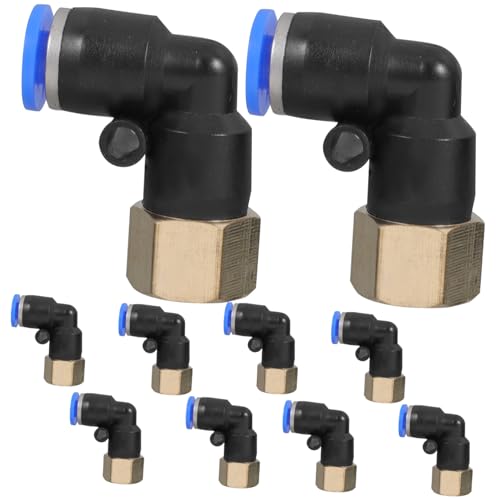 ETHZZLE 10 Stück Teiliges Pneumatik Förmiger Schnellverbinder Push To Connect Luftleitungsanschluss Korrosionsbeständig Platzsparend Schnelle Montage für Druckluftsysteme und von ETHZZLE