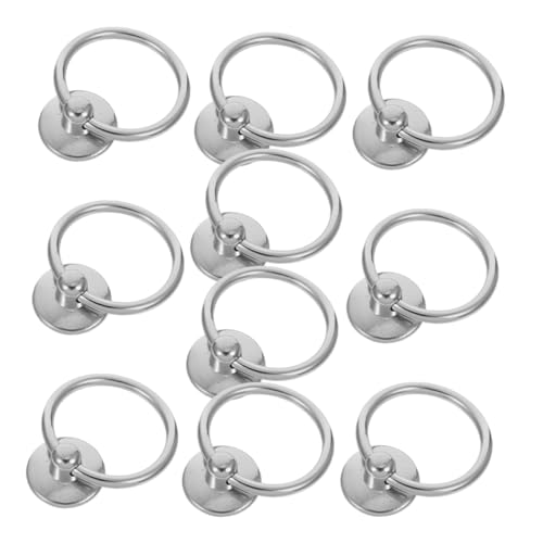 ETHZZLE 10 Stück Teiliges Vintage Metall Ringgriffe Einloch Schubladengriffe Runde Möbelknöpfe für Schränke Kommoden und Möbel mit Elegantem Design Langlebig und Einfach zu Montieren von ETHZZLE