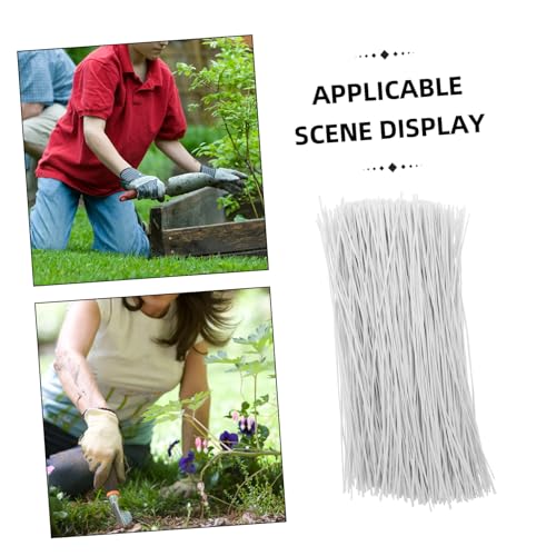 ETHZZLE 1000 Stück Wiederverwendbare Pflanzenbinder mit Kunststoffüberzug Robuste Flexible Gartenbänder für Kletterpflanzen Vielseitige Kabelbinder für Büro und Heimorganisation Weiß von ETHZZLE