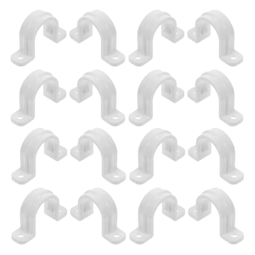 ETHZZLE 20 Stück U Rohrschellen PVC Rohrklemmen Robuste U Halterungen für Montage Vielseitige Rohrbefestigungen für Wasser Gas und Abflussrohre von ETHZZLE