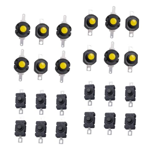ETHZZLE 24Stücke Mini Taschenlampen Druckknöpfe Elektrische Fackelschalter Kompakte Schalter für Taschenlampen und Elektronische Geräte Einfache Installation und Nutzung von ETHZZLE