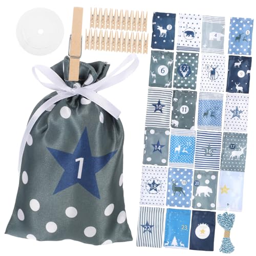 ETHZZLE 24stücke Teiliges Adventskalender Beutel Aus Stoff Für Weihnachten Geschenktüten Zum Befüllen Mit Süßigkeiten Dekorative Kalenderbeutel Für Festliche Anlässe Robust Und von ETHZZLE