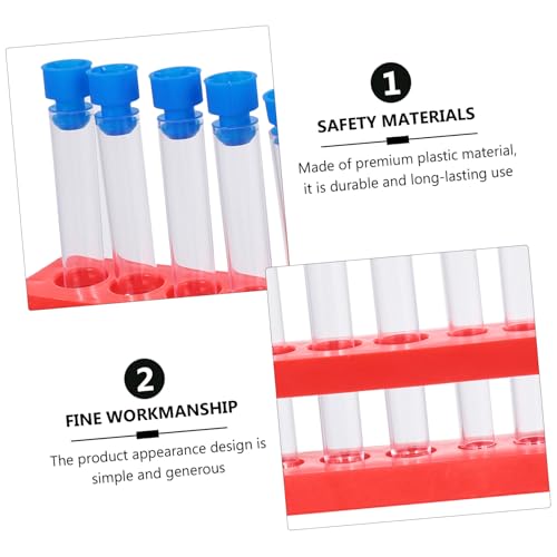 ETHZZLE 3 Sätze Teiliges Testrohrset mit Kunststoffständern Leere Reagenzgläser für Schule und Labor Praktischer Testrohrhalter mit Robustem Glattem Design für Experimentelle Aufbewahrung ETHZZLE 3 Sätze Teiliges Testrohrset mit Kunststoffständern Leere Reagenzgläser für Schule und Labor Praktischer Testrohrhalter mit Robustem Glattem Design für Experimentelle Aufbewahrung von ETHZZLE