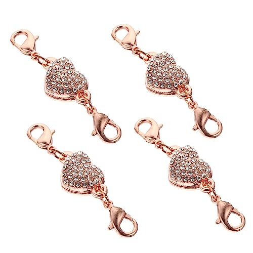 ETHZZLE 4 STÜCKE Teiliges Herzförmige Halskettenverlängerung mit Strass DIY Schmuckverbinder in Roségold Einfache Montage Geeignet für Halsketten und Armbänder Langlebig und Dekorativ ETHZZLE 4 STÜCKE Teiliges Herzförmige Halskettenverlängerung mit Strass DIY Schmuckverbinder in Roségold Einfache Montage Geeignet für Halsketten und Armbänder Langlebig und Dekorativ von ETHZZLE