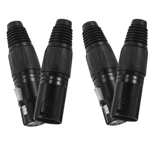 ETHZZLE 4 Stück Fünf Xlr Line Adapter Stereo Audio Adapter Mikrofon Stecker 5 Polige Xlr Stecker Anschlüsse Metall Schwarz von ETHZZLE
