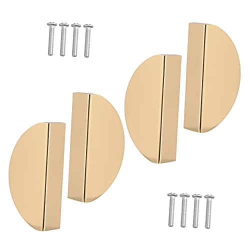 ETHZZLE 4 Stück Halbkreisförmige Türknöpfe Kupferoptik Eleganter Möbelgriff für Schränke Kommoden und Kleiderschränke Langlebig und Praktisch Europäisches Design von ETHZZLE