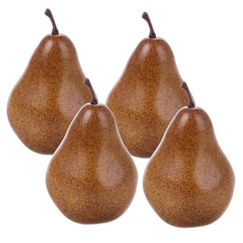 ETHZZLE 4 Stück Simulation Birne Modell Aussehen Faux Indoor Based Simulation Obst Modell Dekorieren Dekorationen Künstliche Gefälschte Birne von ETHZZLE