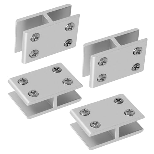 ETHZZLE 4 Stück Teiliges Glasregalhalter Aluminiumlegierung Glasklemme für Glas Robuste Paneelbefestigung Halterungen für Badezimmer Vitrinen Weinregale ETHZZLE 4 Stück Teiliges Glasregalhalter Aluminiumlegierung Glasklemme für Glas Robuste Paneelbefestigung Halterungen für Badezimmer Vitrinen Weinregale von ETHZZLE