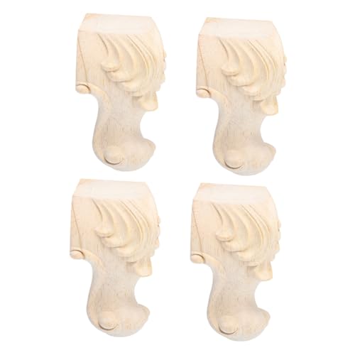 ETHZZLE 4 Stücke Retro Möbelbeine Holz Europäischer Stil Dekorative Sofabeine Geschnitzte Tischfüße Einsetzbar für Sofa Bett Couchtisch von ETHZZLE