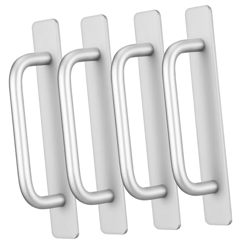 ETHZZLE 4Stücke Selbstklebende Aluminiumlegierung Türgriffe für Schränke und Schiebetüren Stark Haftend Elegant und Langlebig für Möbel und Kleiderschränke von ETHZZLE