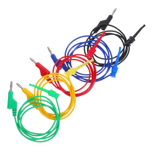 ETHZZLE 5 Stück Testlinie Prüfleitungskabel Messleitungen elektrische Prüfkabel führt Voltmeter-Kabel Bananen -Stecker -Testkabel Bananen-Testleitungen Bananenkabel Flexible Testkabel PVC von ETHZZLE