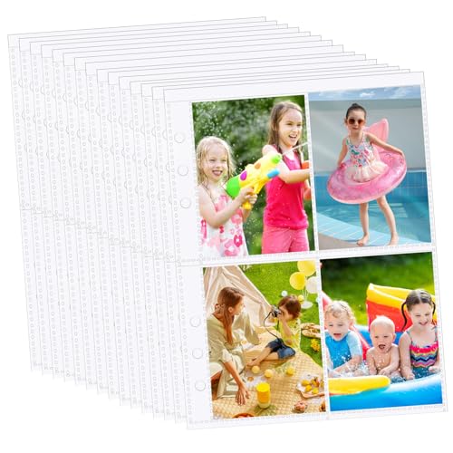 ETHZZLE 50 Stück Teiliges Trading Card Sleeves Transparente Doppelseitige Klarsichtfolien Schützende Sammelkarten Hüllen Binder Nachfüllseiten für Fotos Postkarten und Spielkarten von ETHZZLE