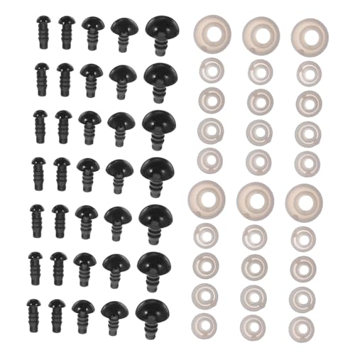 ETHZZLE 500 Stück Augenzubehör Sicherheitsnasen Aus Kunststoff Minifiguren in Loser Tierische Spielzeugaugen Ausgestopfte Spielzeugaugen DIY Doll Augen Plastik Schwarz von ETHZZLE