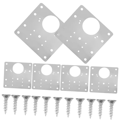 ETHZZLE 6 Stück Edelstahl Reparaturplatte Scharniere Korrosionsbeständig Verstärkt Schranktürscharniere Möbelbefestigung Flach Verbinder für Holzregale Stühle Betten von ETHZZLE