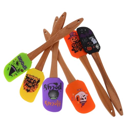 ETHZZLE 6 Stück Silikon Sahne Spatel Halloween Backspatel Halloween Kochen Für Kuchenspatel Glasschaber Spatel Werkzeuge Butterkuchen Themenspatel von ETHZZLE