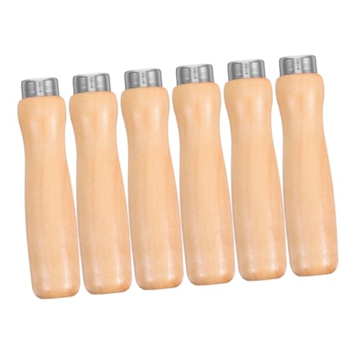 ETHZZLE 6 Stück Teiliges Holzfeilenhefte Ergonomische Holzgriffe mit Rundloch für Komfortable Handhabung für DIY und Metallbearbeitungsprojekte von ETHZZLE