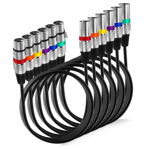 ETHZZLE 6 Stück Xlr Mikrofonkabel Männlich Weiblich Polig Symmetrisch Doppelt Abgeschirmtes Audio Kabel mit Farbcodierter Identifikation Langlebige Metallstecker Professionell für Studio von ETHZZLE