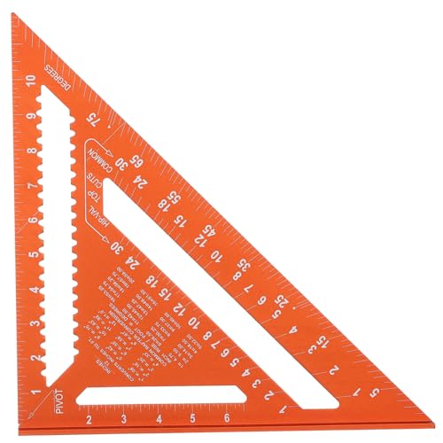 ETHZZLE Aluminiumlegierung Dreieckwinkelmesser Holzarbeit Präzisionswinkelmessgerät für Schreiner Handwerk Multifunktionaler Zeichnungsmaßstab mit Glatter Oberfläche Robust und Langlebig von ETHZZLE