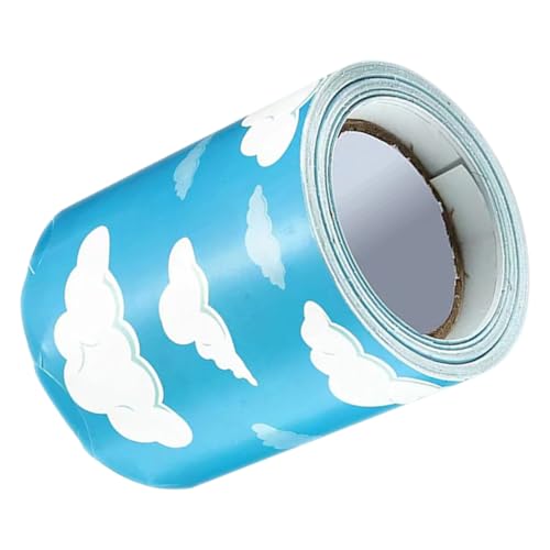 ETHZZLE Ansprechender Bulletin Board Border Sticker mit Wolkenmotiv Abnehmbar Selbstklebend Dekoratives Tafelpapier für Klassenzimmer Vielseitig Anpassbar Stilvolle Rahmenverzierung von ETHZZLE