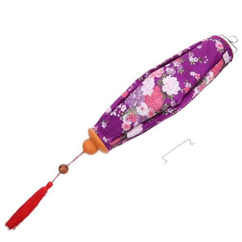 ETHZZLE Antike Blumen Laterne Seide Hängende Deko für Festivals Mid Autumn Orientalisches Design Lila Farbton Für Außenbereiche von ETHZZLE