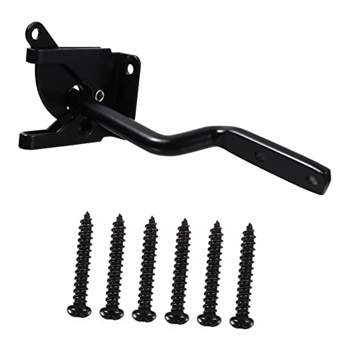 ETHZZLE Automatischer Gravity Lever Zaunriegel aus Eisen Selbstverriegelndes Schwerkraftschloss für Holz Metalltore Einsetzbar Links Rechts Kompatibel mit Standard vorhängeschloss Robust von ETHZZLE