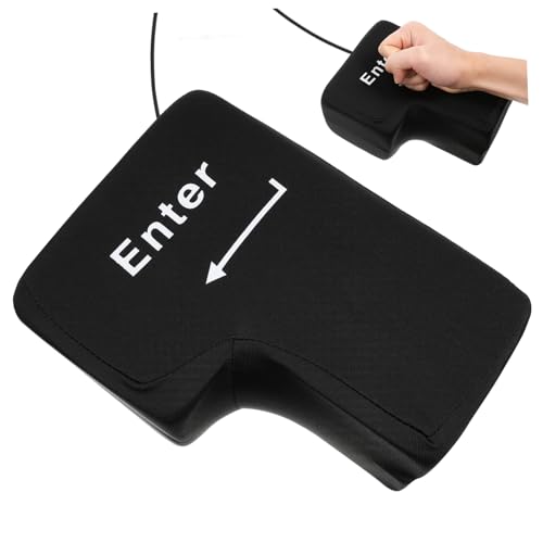 ETHZZLE Big Enter Taste Kissen Mit USB- Ergonomisches Nickerchen-Kissen Für Büro Und Desktop Stressabbau Und Entspannung Schwarz Für Kurze Pausen von ETHZZLE